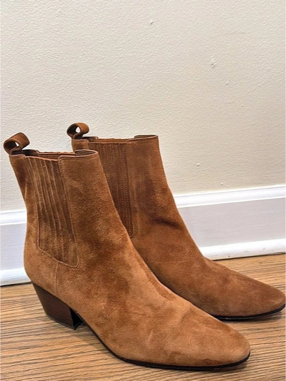 Women Chelsea BT887 J.Crew Piper Ankle Boots Suede in Rich Toffee Brown 9.5
